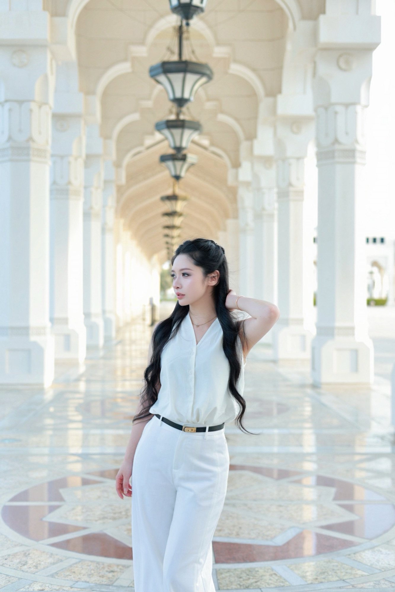 Portrait in the colonnade at the Grand Mosque